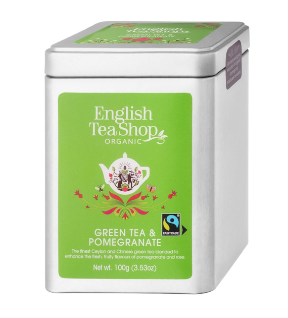 Herbata Zielona Green Tea Pomegranate sypana w puszce 100g BIO