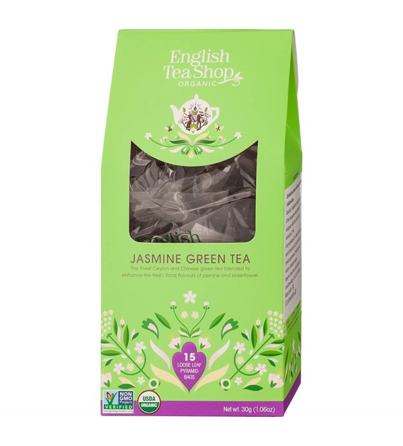 Herbata zielona z jaśminem i dzikim bzem 15 piramidek 30g BIO