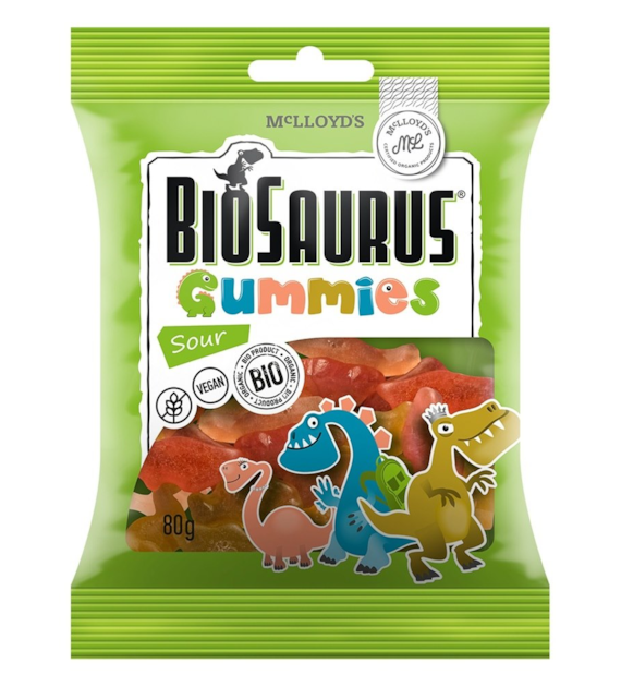Żelki kwaśne BEZGL. BIO 80 g BioSaurus