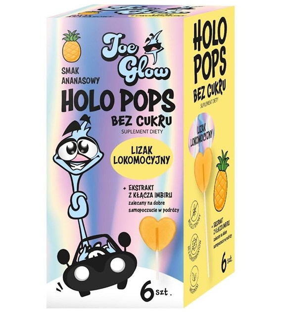 HOLOPOPS lizak lokomocyjny bez cukru (6szt) 36g