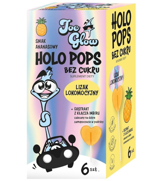 HOLOPOPS lizak lokomocyjny bez cukru (6szt) 36g