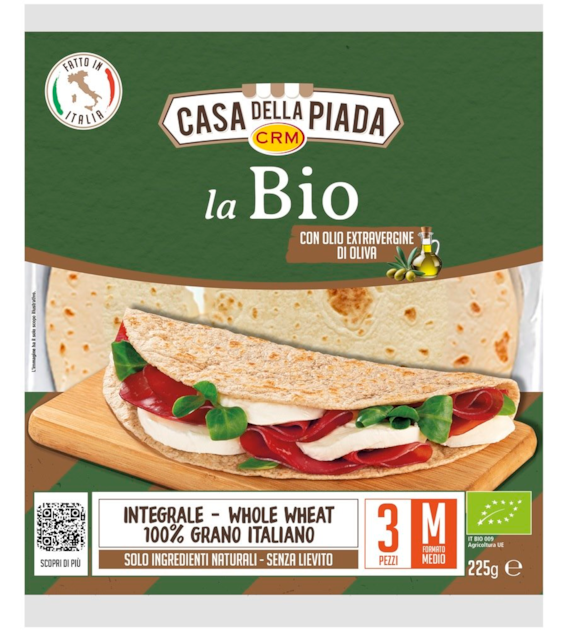 Piadina pszenna pełnoziarnista BIO 225 g (3 szt)