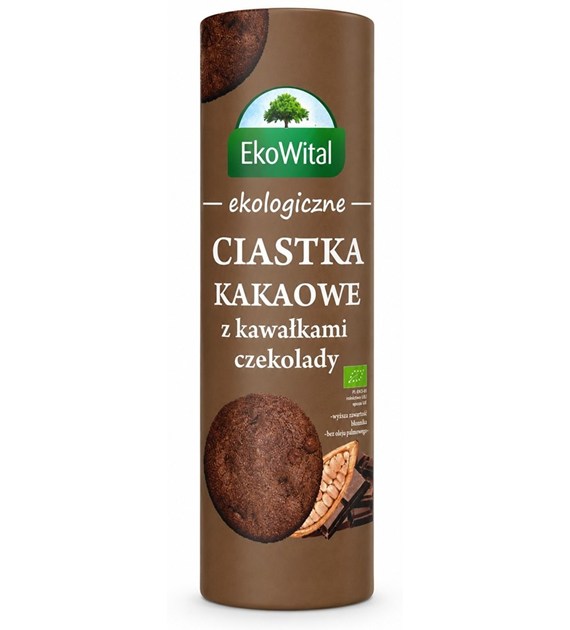 Ciastka kakaowe z kawałkami czekolady BIO 250 g EkoWital