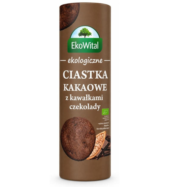 Ciastka kakaowe z kawałkami czekolady BIO 250 g EkoWital