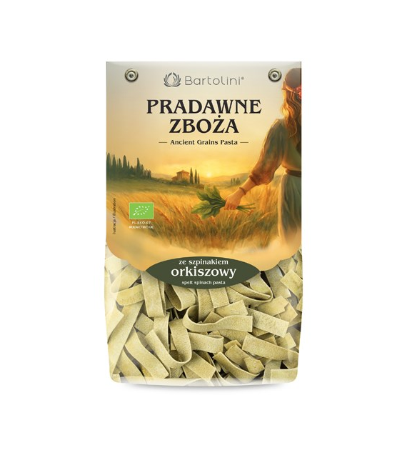 Makaron orkiszowy ze szpinakiem wstążka pappardelle BIO 250g