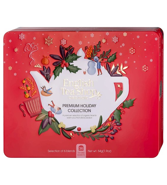 Zestaw ekologicznych herbat  w puszce 36 saszetek w 6 różnych smakach RED BIO