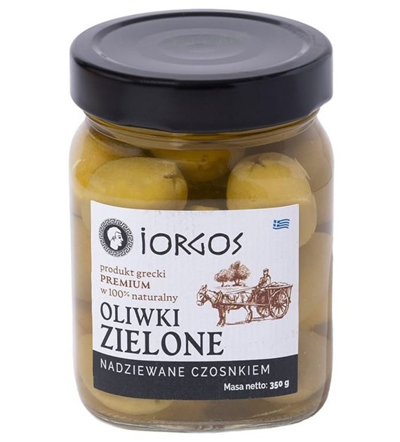 Oliwki zielone nadziewane czosnkiem PREMIUM 350/210g