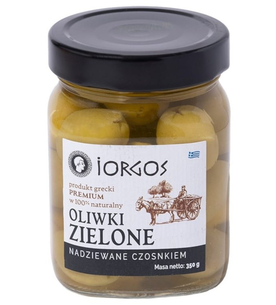 Oliwki zielone nadziewane czosnkiem PREMIUM 350/210g
