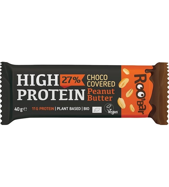 Baton proteinowy z orzechami arachidowymi w polewie z gorzkiej czekolady, bezglutenowy 40 g