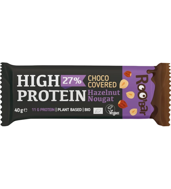 Baton proteinowy z orzechami laskowymi w polewie z gorzkiej czekolady, bezglutenowy BIO 40 g