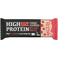 Baton proteinowy truskawkowy w polewie z różowej czekolady, bezglutenowy BIO 40 g