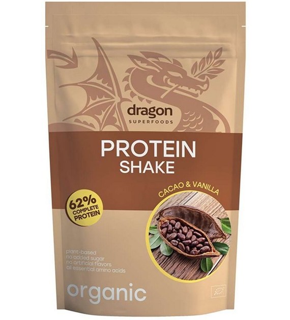 Shake proteinowy kakao i wanilia, 62% białka z amino kwasami, z erytrytolem, bezglutenowy BIO 500 g