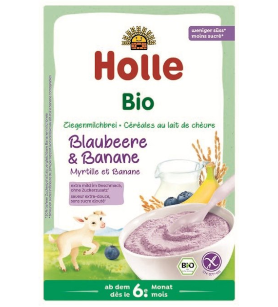 Kaszka ryżowa mleczna na bazie mleka koziego jagodowo-bananowa od 6 miesiąca życia BIO 200 g