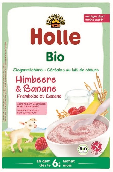 Kaszka ryżowa mleczna na bazie mleka koziego malinowo-bananowa od 6 miesiąca życia BIO 200 g