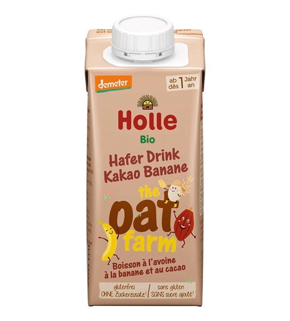 Napój owsiany pełnoziarnisty kakaowo-banan, bezglutenowy powyżej 12 miesiąca życia /demeter BIO 200 ml