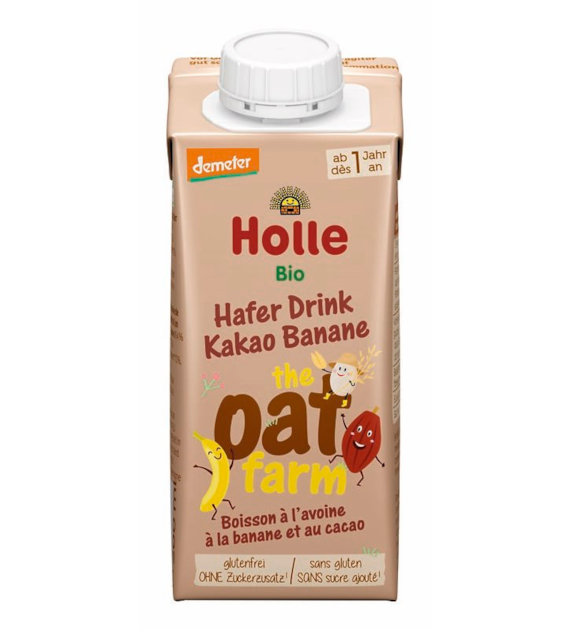 Napój owsiany pełnoziarnisty kakaowo-banan, bezglutenowy powyżej 12 miesiąca życia /demeter BIO 200 ml