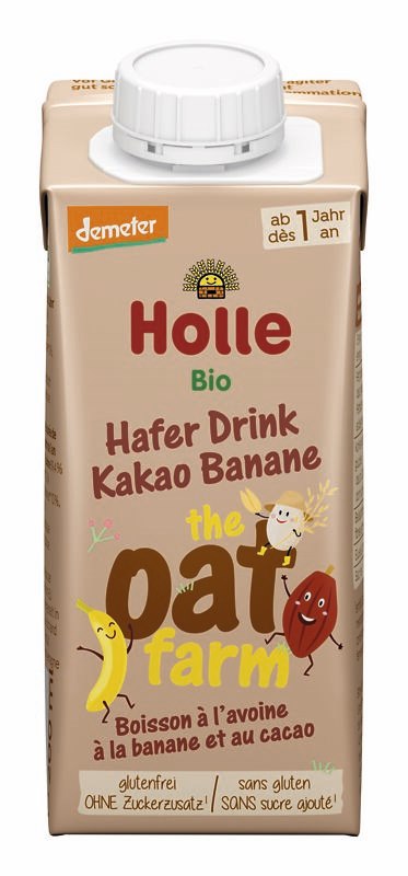 Napój owsiany pełnoziarnisty kakaowo-banan, bezglutenowy powyżej 12 miesiąca życia /demeter BIO 200 ml