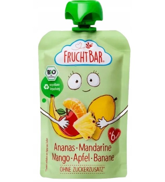 Mus ananas, mandarynka, mango, jabłko, banan BIO 100 g