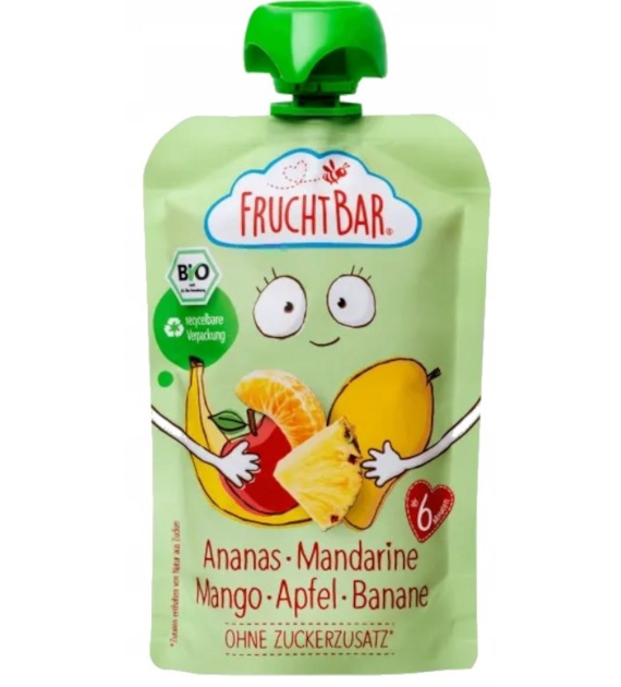 Mus ananas, mandarynka, mango, jabłko, banan BIO 100 g