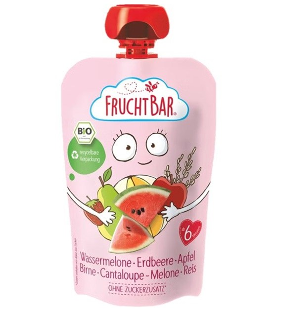 Mus arbuz, truskawka, jabłko, gruszka, melon, ryż BIO 100 g