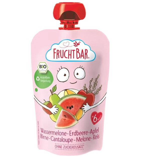 Mus arbuz, truskawka, jabłko, gruszka, melon, ryż BIO 100 g