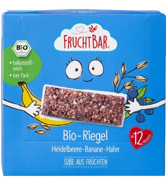 Batony zbożowe borówka, banan, owies powyżej 12 miesięcy 6x BIO 23 g