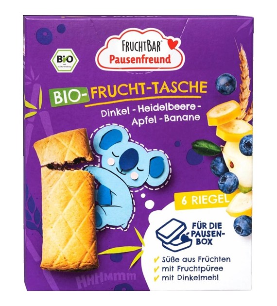 Ciasteczka orkiszowo z nadzieniem owocowym borówka, jabłko, banan 6x BIO 22 g