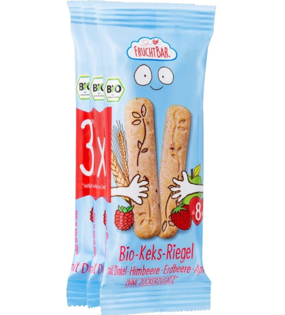 Ciasteczka orkiszowo-pszenne malina, truskawka, jabłko powyżej 8 miesięcy BIO 3 x 30 g