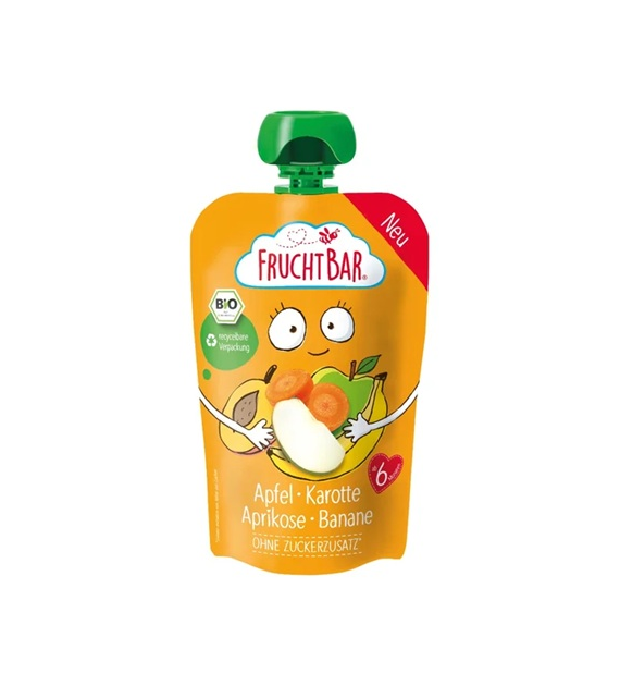Mus jabłko, marchew, morela, banan powyżej 6 miesięcy BIO 100 g