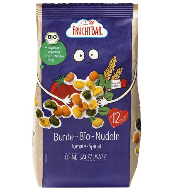 Makaron z pszenicy durum z pomidorami i szpinakiem po 12 miesiącu BIO 300 g