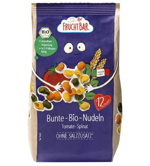 Makaron z pszenicy durum z pomidorami i szpinakiem po 12 miesiącu BIO 300 g