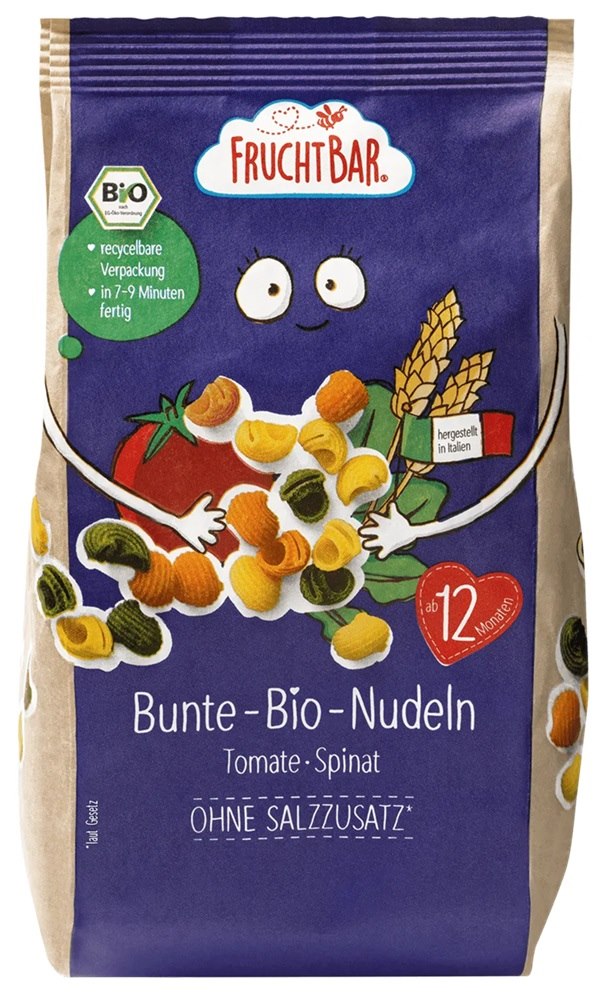 Makaron z pszenicy durum z pomidorami i szpinakiem po 12 miesiącu BIO 300 g