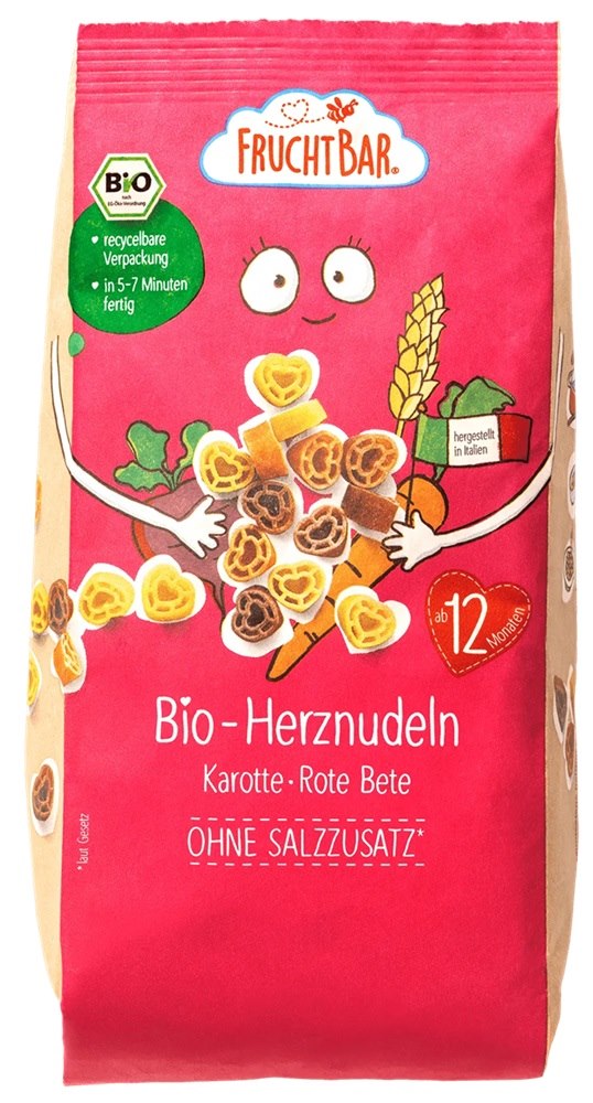 Makaron serduszka z pszenicy durum z marchewką, burakiem i pomidorami po 12 miesiącu BIO 300 g