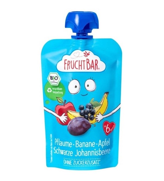 Mus śliwka, banan, jabłko, czarna porzeczka BIO 100 g