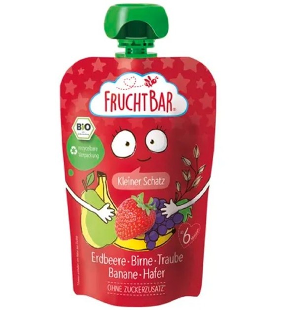 Mus truskawka, gruszka, winogrono, banan, owies BIO 100 g