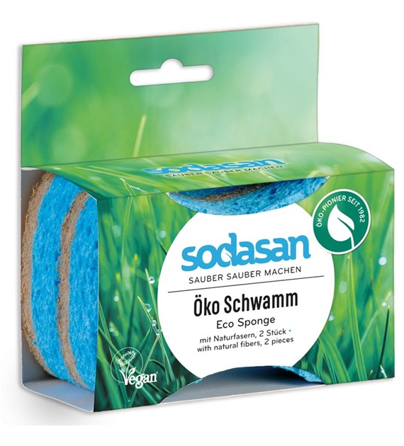 Zmywaki gąbczaste, biodegradowalne 2szt (108x70x25mm)