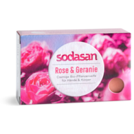 Mydło w kostce róża & pelargonia BIO 100 g