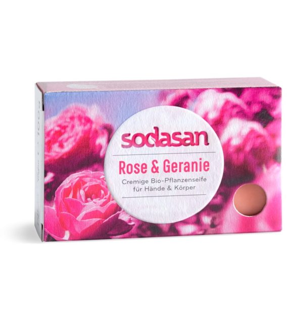 Mydło w kostce róża & pelargonia BIO 100 g