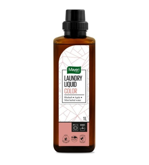 Płyn do prania z wodą miętową color , rabarbar-jabłko, wegański, certyfikowany ecolabel 1 l