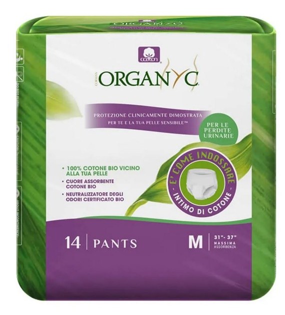 Bielizna chłonna z ekologicznej bawełny do nietrzymania moczu, rozmiar m, 14szt