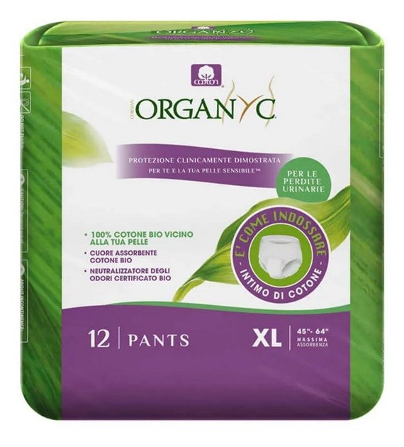 Bielizna chłonna z ekologicznej bawełny do nietrzymania moczu, rozmiar xl, 12szt