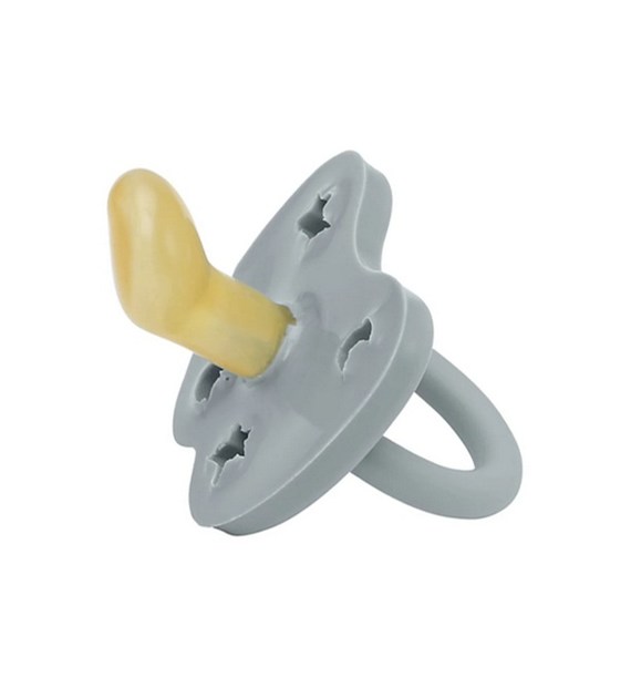 Kauczukowy smoczek anatomiczny gwiazdy/księżyc, w kolorze szary 3-36 miesięcy