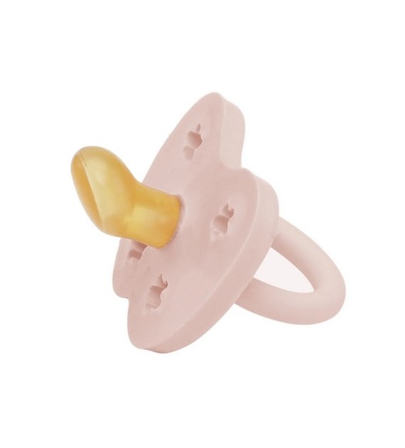 Kauczukowy smoczek anatomiczny kwiatki, w kolorze różowym 0-3 miesięcy