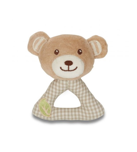 Bawełniana grzechotka miś od 0m-ca (11.4cm) fsc & gots