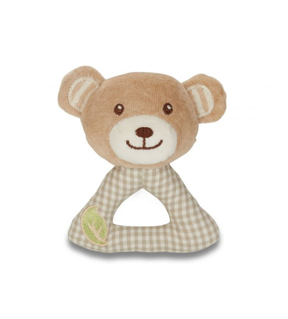 Bawełniana grzechotka miś od 0m-ca (11.4cm) fsc & gots