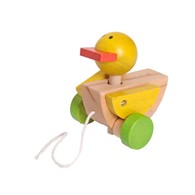 Drewniana kaczka do ciągnięcia na sznurku od 18 m-ca (10.5x12x9.5cm) fsc
