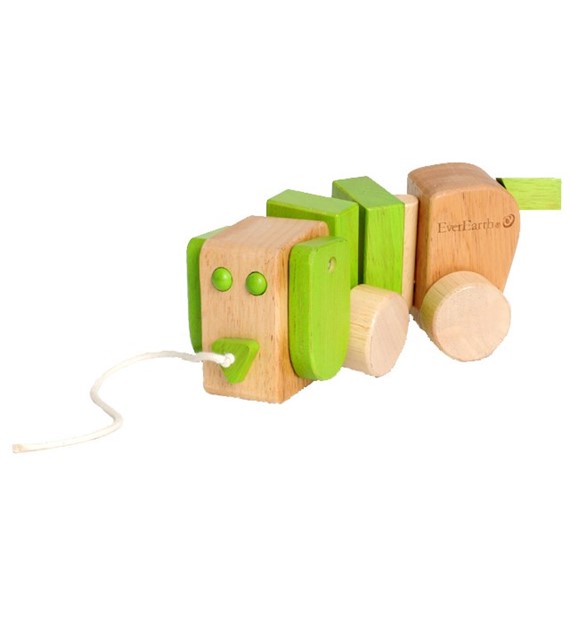 Drewniana piesek do ciągnięcia na sznurku od 18 m-ca (8x7.5x9cm) fsc