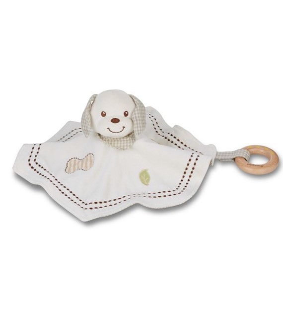 Bawełniana przytulanka, kocyk piesek od 0m-ca (25cm) fsc & gots