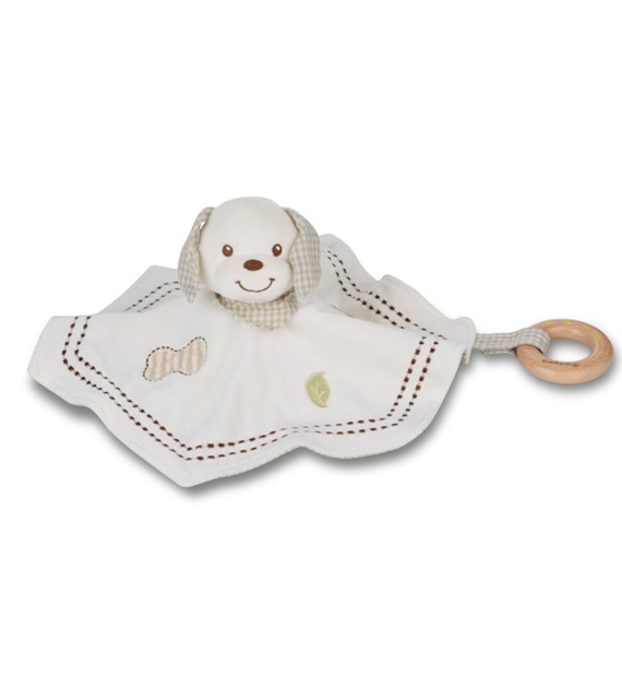 Bawełniana przytulanka, kocyk piesek od 0m-ca (25cm) fsc & gots
