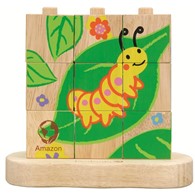 Drewniane puzzle od gąsienicy do motyla od 24m-ca (15.5x7.5x13.5cm) fsc